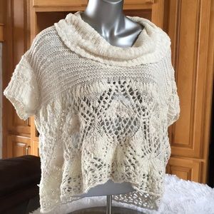Free People Crochet Short Sleeve Knit Sweater. NWOT